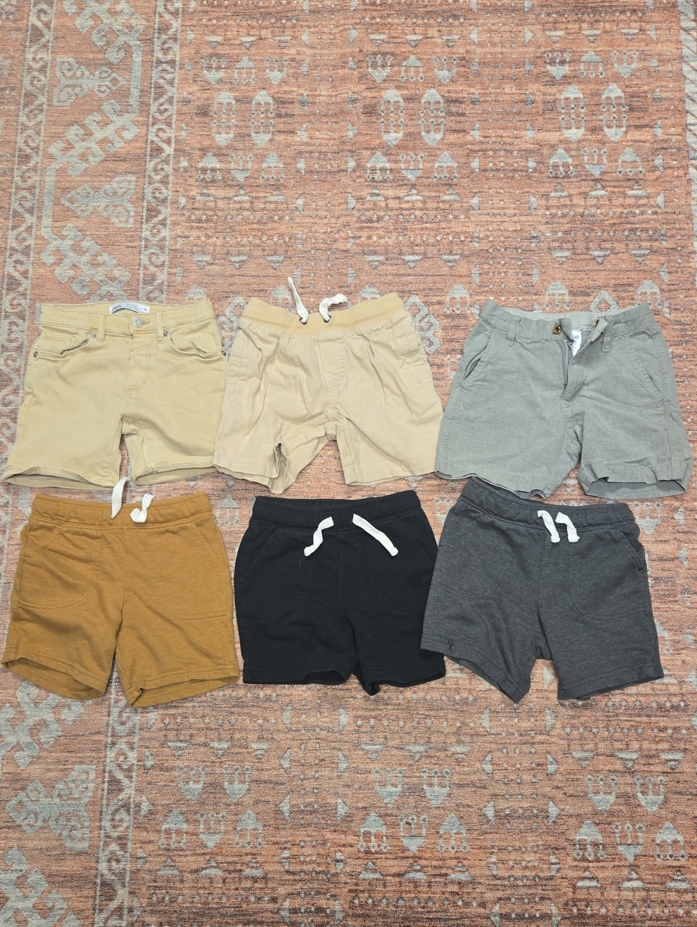 Zara Kids Shorts Lot - Mustard, Black, Gray, Beige